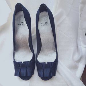Stuart Weitzman Navy Satin Evening Heel